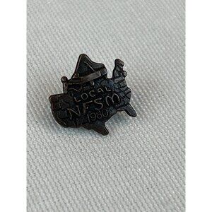 Vintage Local NSFM 1980 Lapel Pin USA Map Shape Bronze Tone Collectible Badge Pi